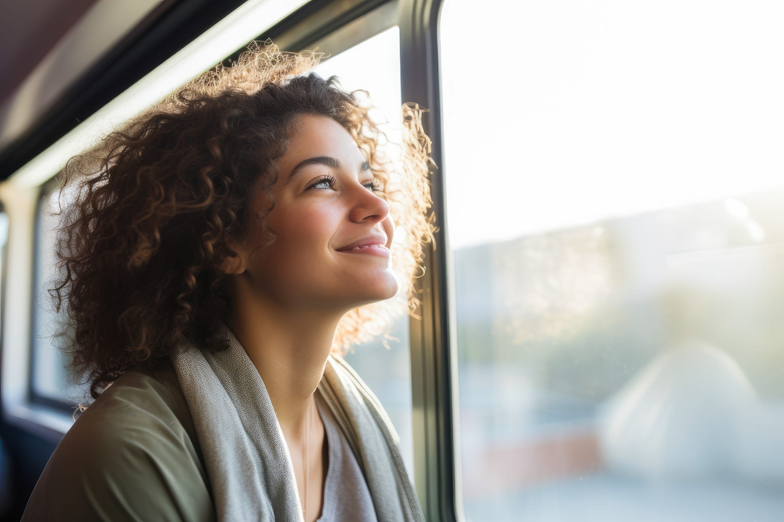 Happy Woman Gazing